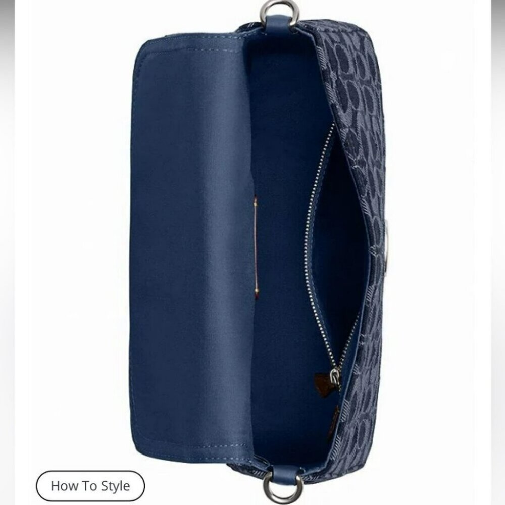 NWT Coach Denim Shoulder Bag - Picture 3 of 16